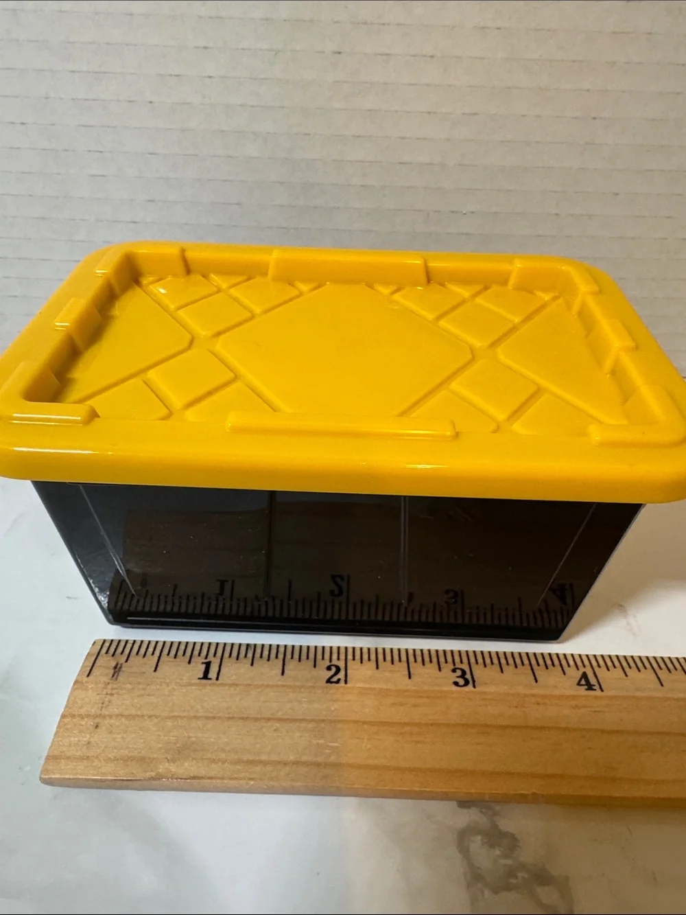 3 Black Storage Bins with Yellow Lid - Durable Stackable Organizer- New